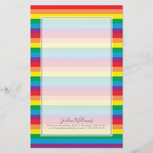 Einfach Regenbogenmuster Briefpapier (Vorderseite)