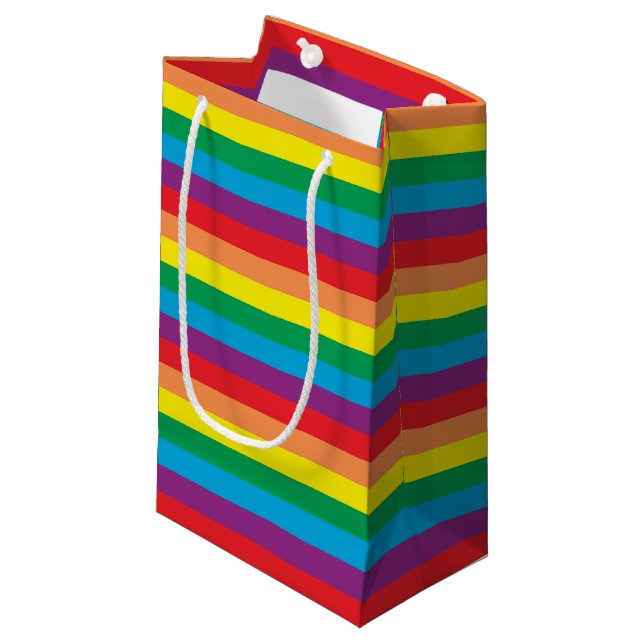 Einfach Regenbogenmuster Kleine Geschenktüte (Vorderseite Schrägansicht)