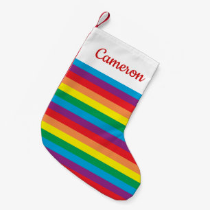 Einfach Regenbogenmuster Kleiner Weihnachtsstrumpf