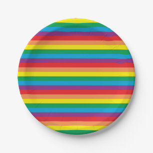 Einfach Regenbogenmuster Pappteller