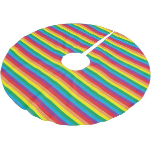 Einfach Regenbogenmuster Polyester Weihnachtsbaumdecke