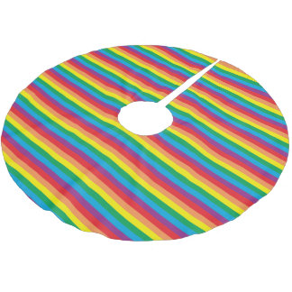 Einfach Regenbogenmuster Polyester Weihnachtsbaumdecke