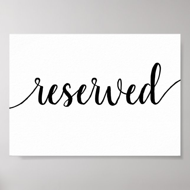 Einfach reserviert | Black Script Any Event Table Poster (Vorne)