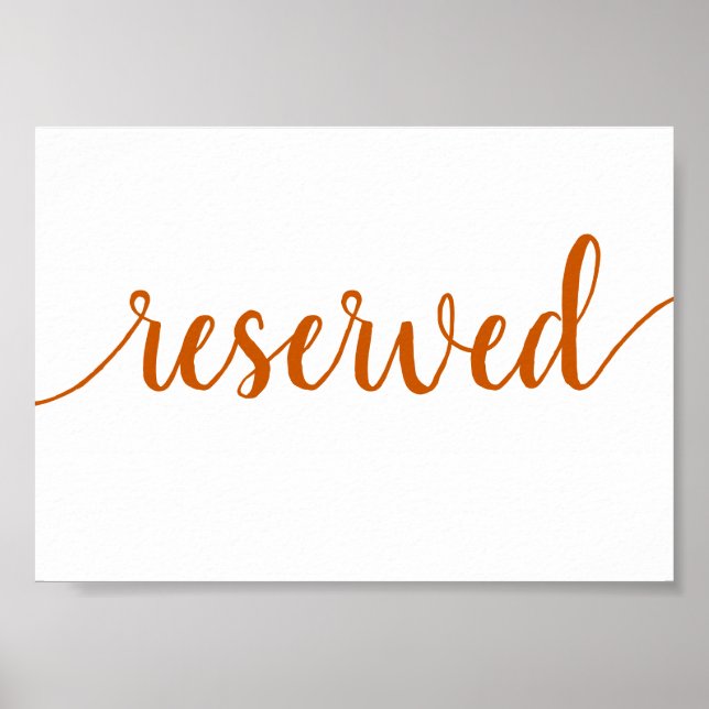 Einfach reserviert | Fall Orange Any Event Table Poster (Vorne)