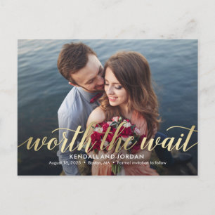 Einfach Romantik wert Save the Date warten Postkarte