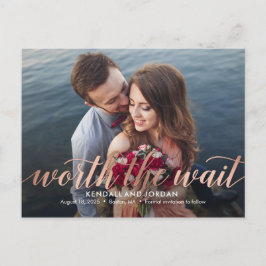 Einfach Romantik wert Save the Date warten Postkarte