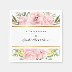 Einfach romantisch rosa Rose Liebe und Dank Serviette