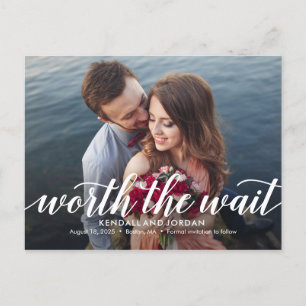 Einfach romantische EDITABLE-FARBE Save the Date Postkarte
