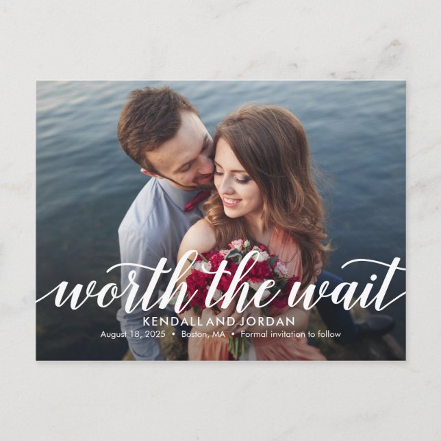 Einfach romantische EDITABLE-FARBE Save the Date Postkarte (Vorderseite)