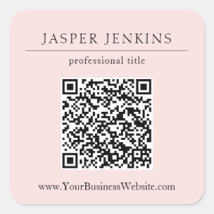 Einfach rosa Beruflicher QR-Code Modernes Geschäft Quadratischer Aufkleber