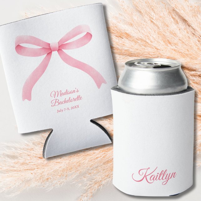 Einfach rosa Bow Coquette Junggeselinnen-Abschied  Dosenkühler (Simple Pink Bow Coquette Bachelorette Party Favor Can Cooler)