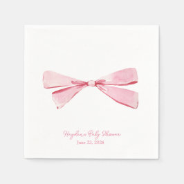 Einfach rosa Bow Coquette Personalisiert Napkin Serviette