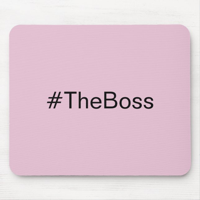 Einfach Rosa Der Boss-Hashtag-individuelle Name Mousepad (Vorne)
