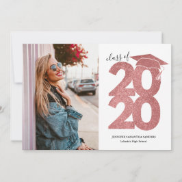 Einfach rosa Glitzer Girl Cap Foto Abschluss Ankündigung