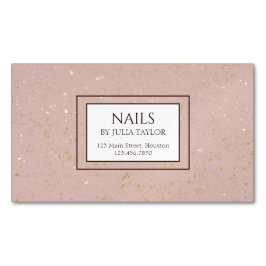 Einfach rosa Glitzer Nail Salon Maniküre Pastel Magnetische Visitenkarte