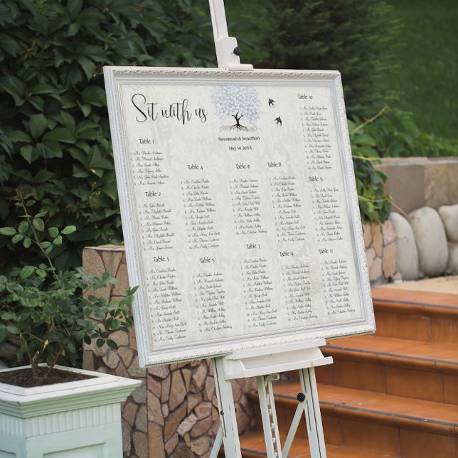 Einfach rosa Heart Leaf Tree Love Bird Wedding Poster (Von Creator hochgeladen)