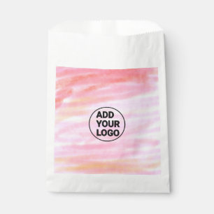 Einfach rosa minimale Aquarellfarbe Logo-Gesellsch Geschenktütchen