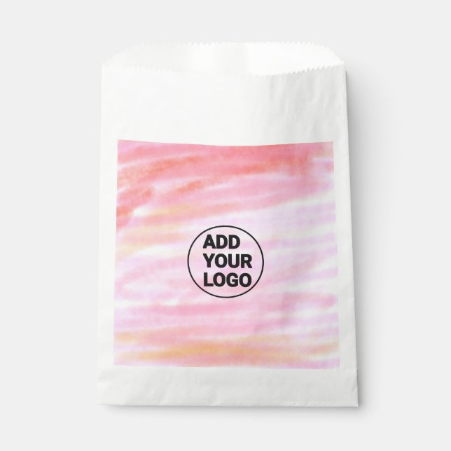 Einfach rosa minimale Aquarellfarbe Logo-Gesellsch Geschenktütchen (Vorderseite)