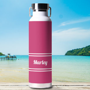 Einfach Rosa Modern Benutzerdefinierter Name Styli Trinkflasche