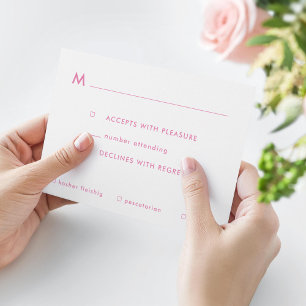 Einfach rosa Ombre Bat Mitzvah Mahlzeiten Optionen RSVP Karte