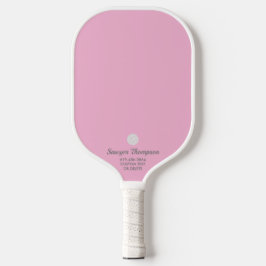 Einfach Rosa Personalisierter Text Pickleball Schläger