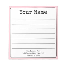 Einfach Rosa Retro Fügen Sie Ihren Namen Linken hi Notizblock