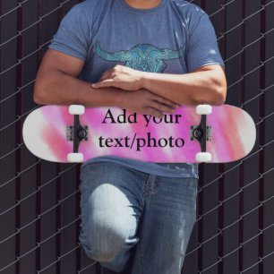 Einfach rosa rote Wasserfarbe benutzerdefinierter Skateboard