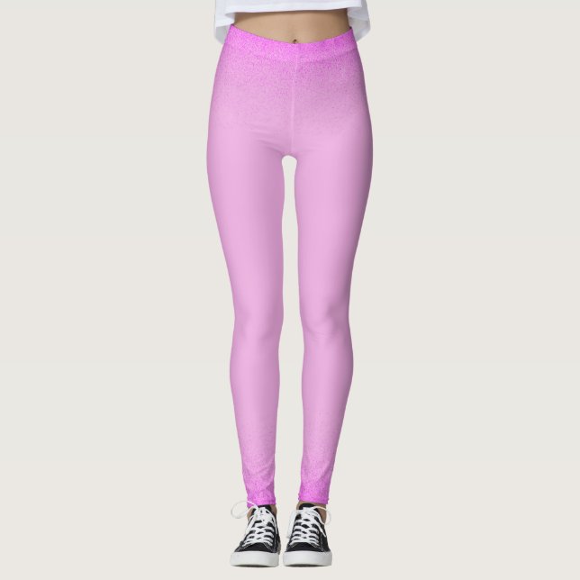 Einfach rosa Schimmer Leggings (Vorderseite)