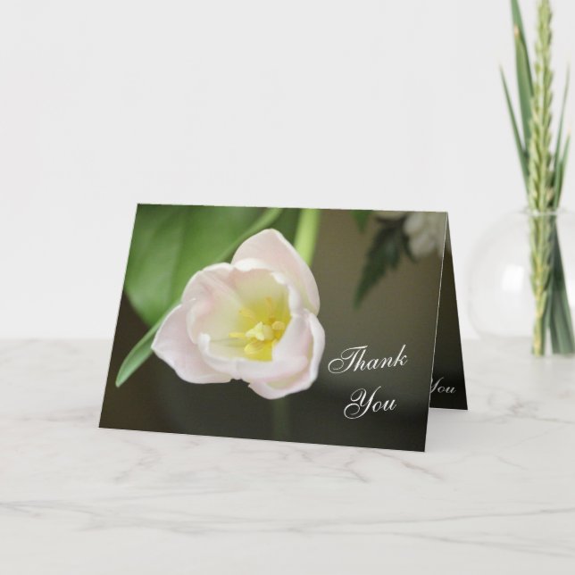 Einfach rosa Tulip Danke Note Card (Vorderseite)