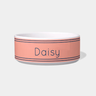 Einfach rosa und blau mit dem Namen des Begleiters Napf