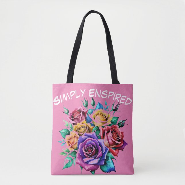 Einfach Rose mit Wasserfarbe Tote Tasche (Vorderseite)
