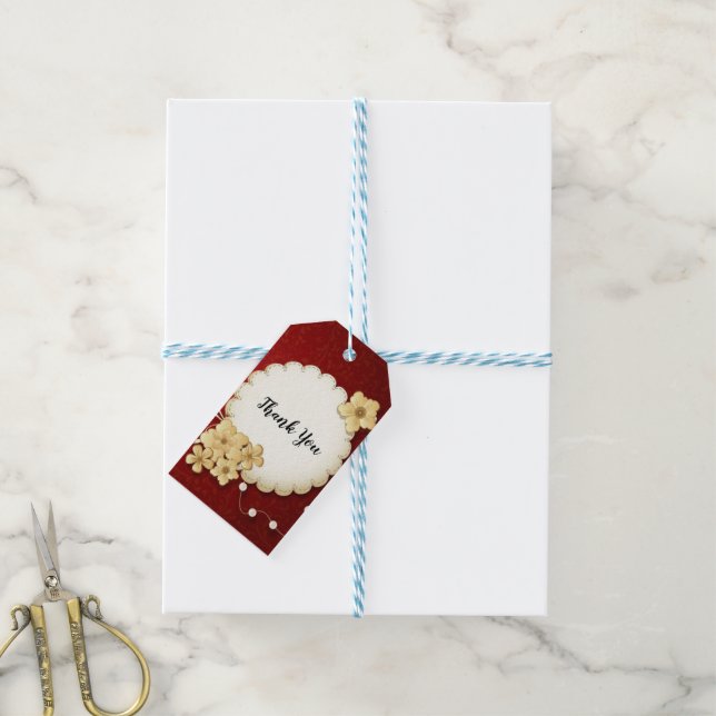 Einfach rot geschenkanhänger (Mit Garn)