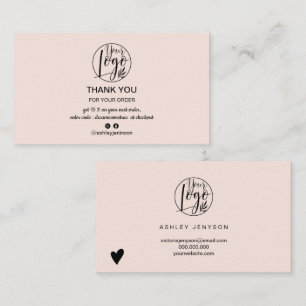 Einfach rot pink minimalistisch Logo Bestellung Vi Visitenkarte