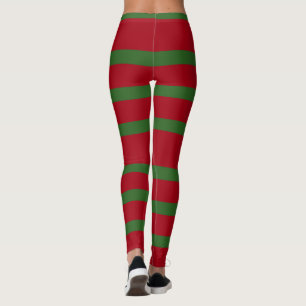 Einfach Rot und Grün Frohe Weihnachtsmuster Leggings