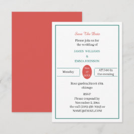 Einfach rot und grün Personalisiert Save The Date