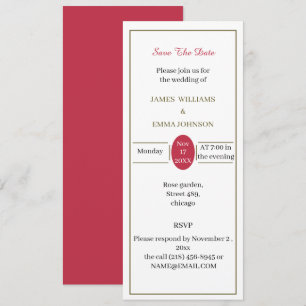 Einfach rot und grün Save the Date Personalisiert Einladung