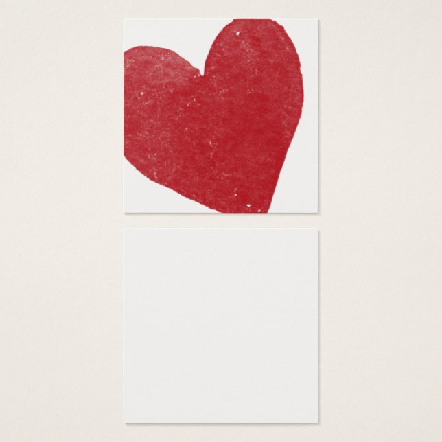 Einfach, rot, Wasserfarben Herz 02 Mitteilungskart (Vorne & Hinten)