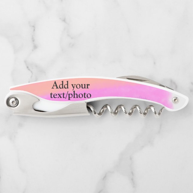 Einfach rotes Aquarellfarben benutzerdefinierter N Kellnermesser (Vorderseite)