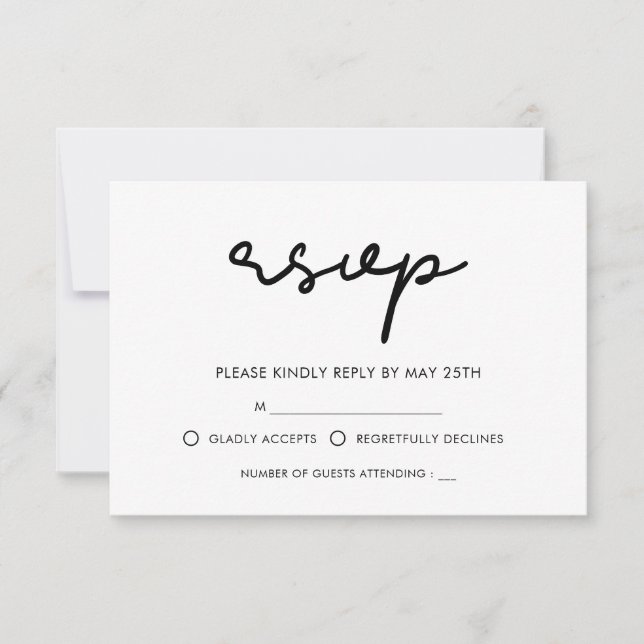 einfach RSVP karte (Vorderseite)