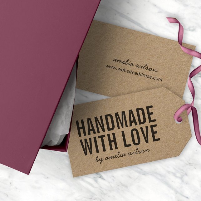 Einfach rustikaler Griff mit Liebe Kraft Geschenkanhänger (Von Creator hochgeladen)