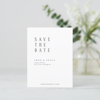 Einfach sauber minimalmodern Save the Date Postkarte