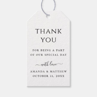 Einfach saubere klassische minimalistische Hochzei Geschenkanhänger