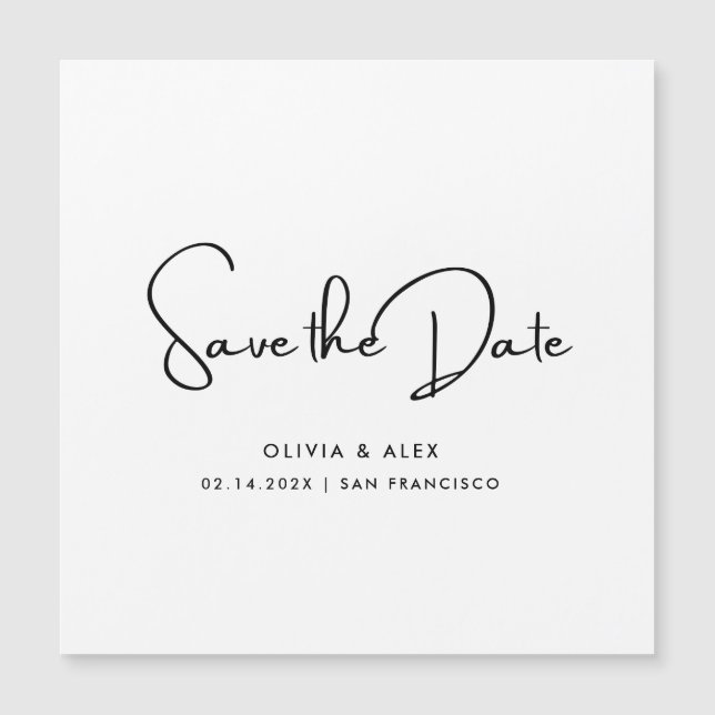 Einfach Save the Date Magnetkarte (Vorderseite)