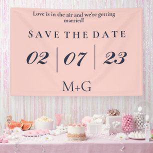 EINFACH SAVE THE DATE OXFORD BLAU UND BABYPINK BANNER