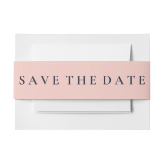 EINFACH SAVE THE DATE OXFORD BLAU UND BABYPINK EINLADUNGSBANDEROLE