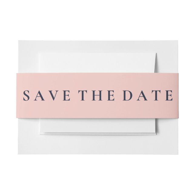 EINFACH SAVE THE DATE OXFORD BLAU UND BABYPINK EINLADUNGSBANDEROLE (Vorderseite Beispiel)