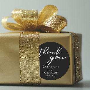 Einfach Schick: Schwarze Hochzeit Runder Aufkleber