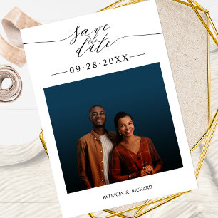 Einfach Schicke Hochzeit Save The Date Foto Einladung