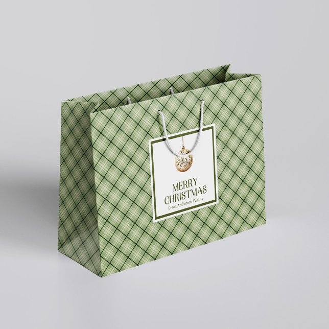 Einfach Schicke Weihnachtsgeschenktasche Soft Past Große Geschenktüte (Simple Chic Christmas Gift Bag Soft Pastel Minimal)