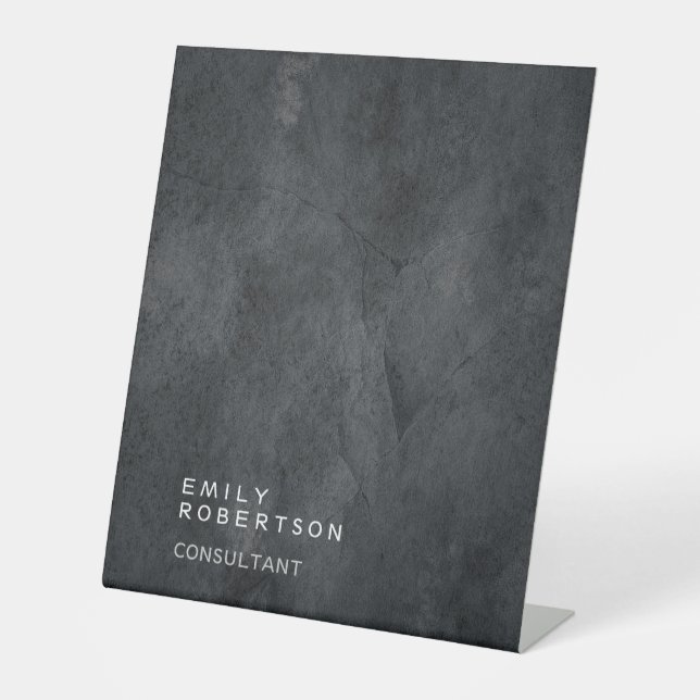 Einfach Schlicht Grau Trendy Moderne Minimalistisc Sockelschild (Vorderseite)